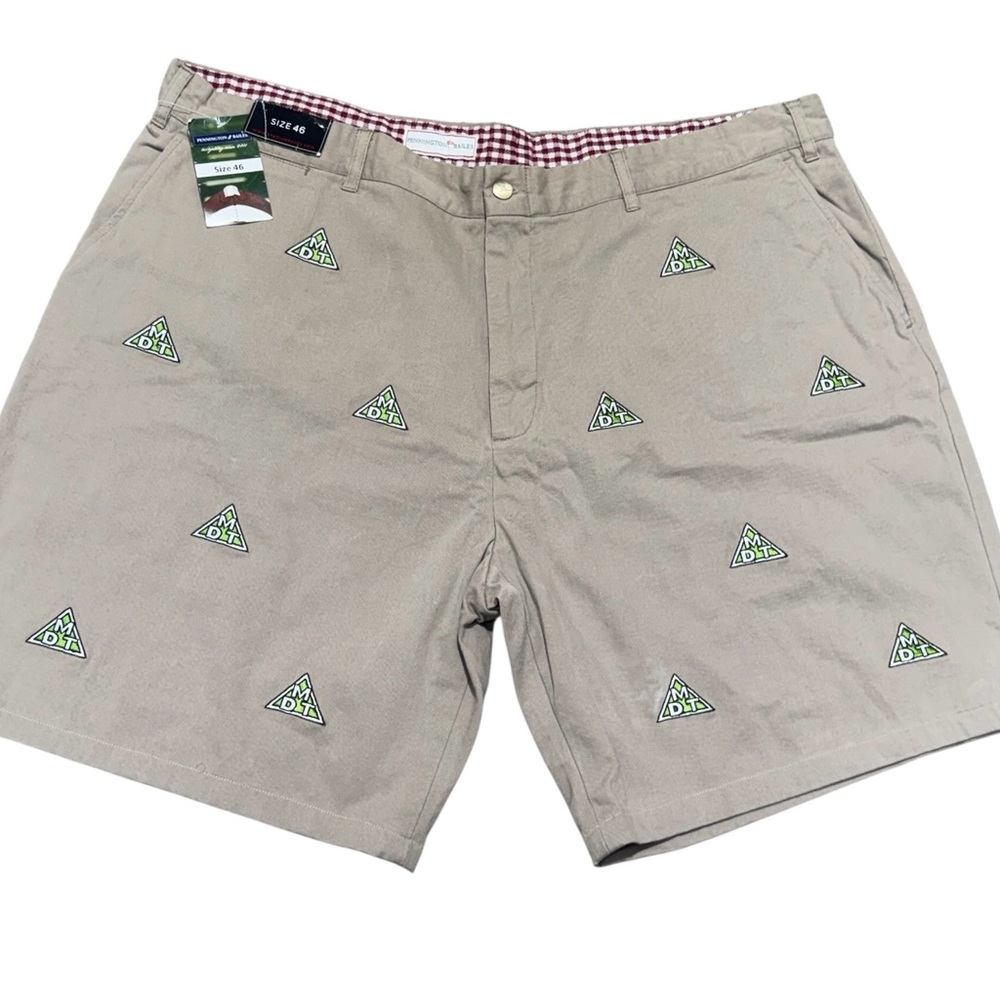 NWT Pennington & Bailes Stadium Men's Shorts MDT Embroidered 100% Cotton Size 46